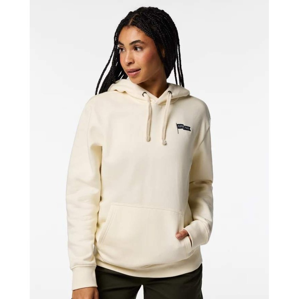 Cotopaxi Flag Pullover Hoodie Woman Small Bone Organic Cotton Logo Outdoor Gorp